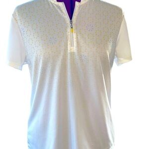 Izod sports top, size XL, never worn, subtle print on the top half, very sharp